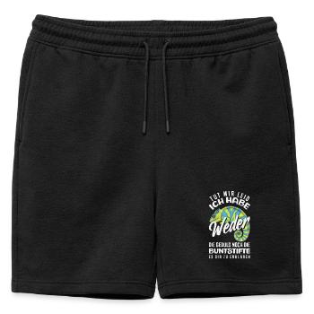 Neither patience nor crayons – sarcasm - Mens' Premium Organic Sweatshorts - black - Front - AI Model Male 178 light (178cm)