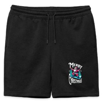 Snowboard Santa Claus - Mens' Premium Organic Sweatshorts - black - Front - AI Model Male 178 light (178cm)