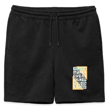 Dieu rend tout possible - Short de survêtement homme premium - noir - Devant - AI Model Male 178 light (178cm)