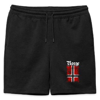 Norge | Norvège avec drapeau norvégien - Short de survêtement homme premium - noir - Devant - AI Model Male 178 light (178cm)
