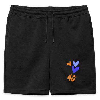 ANNIVERSARY. HAPPY BIRTHDAY. HAPPY BIRTHDAY. - Mens' Premium Organic Sweatshorts - black - Front - AI Model Male 178 light (178cm)