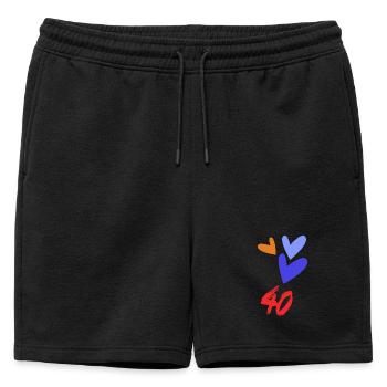 40. 40 ANS. 40e ANNIVERSAIRE. ANNIVERSAIRE 40 ANS. - Short de survêtement homme premium - noir - Devant - AI Model Male 178 light (178cm)