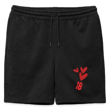 18. 18 ANS. 18e ANNIVERSAIRE. ANNIVERSAIRE 18 ANS. - Short de survêtement homme premium - noir - Devant - AI Model Male 178 light (178cm)