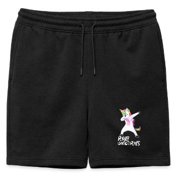 Logo Rave Licornes Texte blanc - Short de survêtement homme premium - noir - Devant - AI Model Male 178 light (178cm)