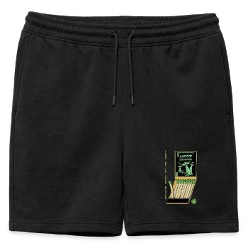 OVNI Invasion Vintage Affiche Design - Short de survêtement homme premium - noir - Devant - AI Model Male 178 light (178cm)