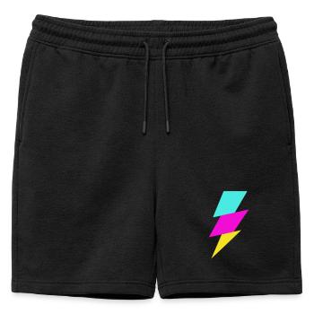 Rayon abstrait aux couleurs néon - Short de survêtement homme premium - noir - Devant - AI Model Male 178 light (178cm)
