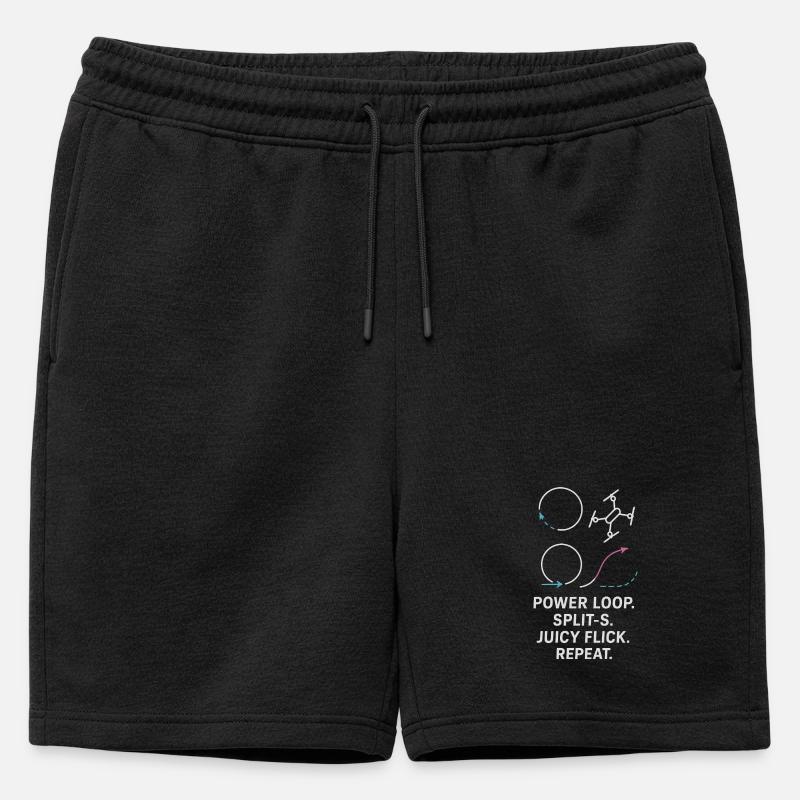 Power Loop Split-S Juicy Flick Repeat - Männer Premium Organic Sweatshorts - Schwarz