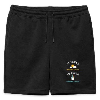 Pédagogue en éducation spécialisée - Short de survêtement homme premium - noir - Devant - AI Model Male 178 light (178cm)