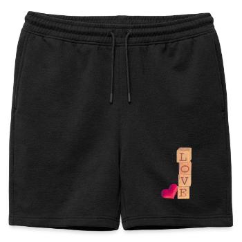 Love Saint Valentin - Short de survêtement homme premium - noir - Devant - AI Model Male 178 light (178cm)