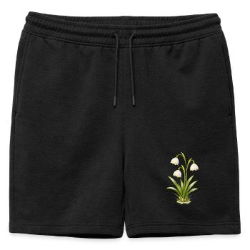Illustration de la fleur printanière du bécher de mars - Short de survêtement homme premium - noir - Devant - AI Model Male 178 light (178cm)