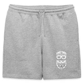 Beard Hairstyle Beard Shaving Beard Growth Statement - Mens' Premium Organic Sweatshorts - heather grey - Front - AI Model Male 178 light (178cm)