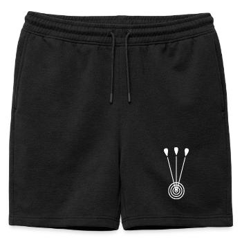 Motif avec fléchettes et fléchettes Attention fléchettes - Short de survêtement homme premium - noir - Devant - AI Model Male 178 light (178cm)