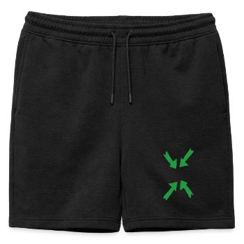 vert en point de mire - Short de survêtement homme premium - noir - Devant - AI Model Male 178 light (178cm)