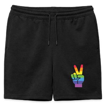 Mois de la fierté LGBT - Victoire! - Short de survêtement homme premium - noir - Devant - AI Model Male 178 light (178cm)
