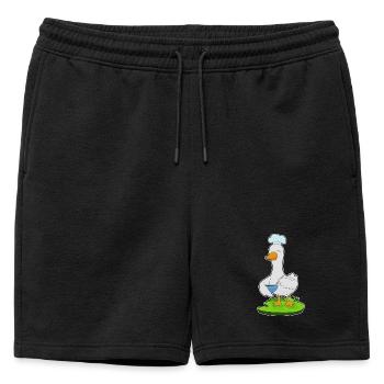 Cuisson dans un bol de cuisson de canard - Short de survêtement homme premium - noir - Devant - AI Model Male 178 light (178cm)