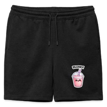 Mélange de tasses de smoothies Kawaii - Short de survêtement homme premium - noir - Devant - AI Model Male 178 light (178cm)