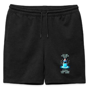 Co-Op Partner AFK | Dad wears anyway - Mens' Premium Organic Sweatshorts - black - Front - AI Model Male 178 light (178cm)