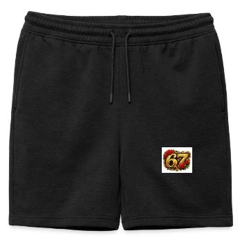 Cadre Golden67 Rose - Short de survêtement homme premium - noir - Devant - AI Model Male 178 light (178cm)