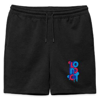 Londres en lettres 3D - Short de survêtement homme premium - noir - Devant - AI Model Male 178 light (178cm)