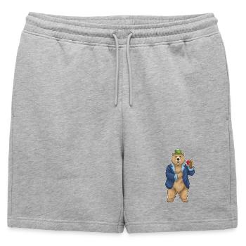Bear Poker Jetons de poker - Short de survêtement homme premium - gris chiné - Devant - AI Model Male 178 light (178cm)