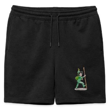 Le vagabond vert "GreenVagrant" en vadrouille - Short de survêtement homme premium - noir - Devant - AI Model Male 178 light (178cm)