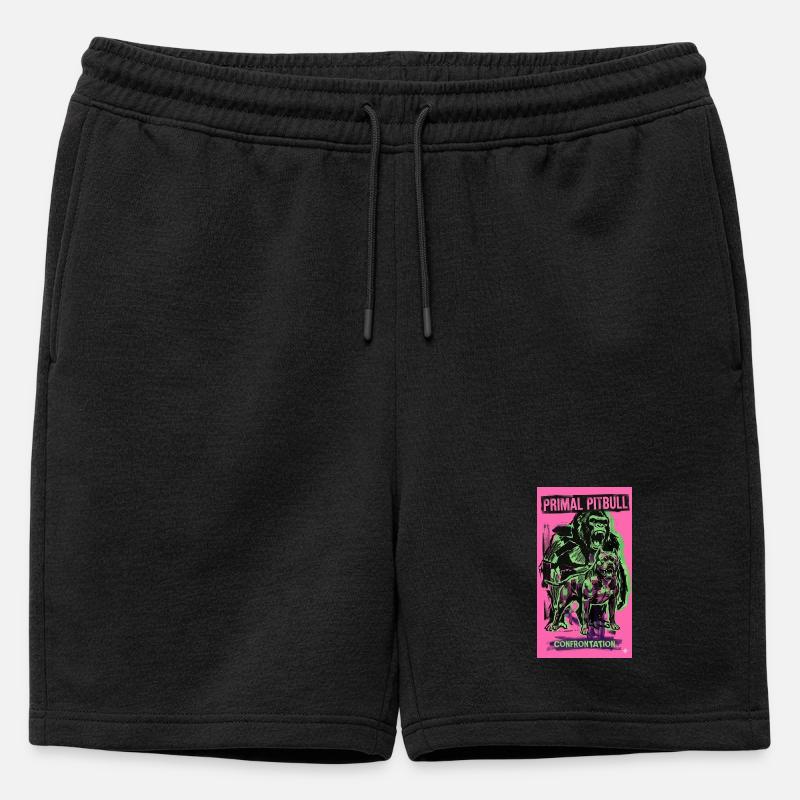Primal Pitbull Konfrontation - Männer Premium Organic Sweatshorts - Schwarz