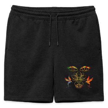 Visage zen - Short de survêtement homme premium - noir - Devant - AI Model Male 178 light (178cm)