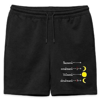 Mondphasen mit Eselsbrücke - hell - Männer Premium Organic Sweatshorts - Schwarz - Vorne - AI Model Male 178 light (178cm)