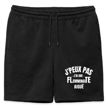 flemme, je suis fatigué, pas du matin - Short de survêtement homme premium - noir - Devant - AI Model Male 178 light (178cm)
