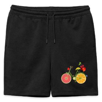 drôle de vélo vert fruité décoré - Short de survêtement homme premium - noir - Devant - AI Model Male 178 light (178cm)