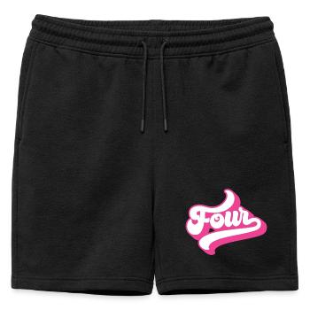 Quatre 4ème anniversaire pour les filles de 4 ans - Short de survêtement homme premium - noir - Devant - AI Model Male 178 light (178cm)