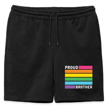 Mois de la fierté LGBT - Proud Brother - Short de survêtement homme premium - noir - Devant - AI Model Male 178 light (178cm)