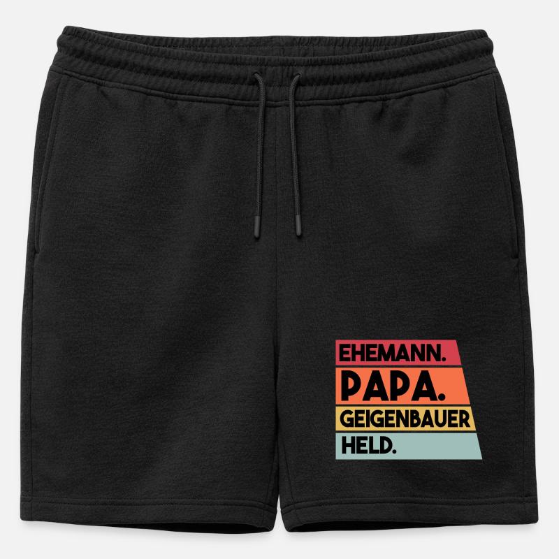 Ehemann Papa Geigenbauer Held - Männer Premium Organic Sweatshorts - Schwarz