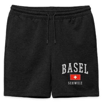 Bâle - Short de survêtement homme premium - noir - Devant - AI Model Male 178 light (178cm)