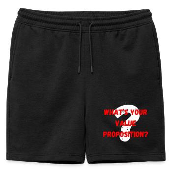 What's Your Value Proposition? - Männer Premium Organic Sweatshorts - Schwarz - Vorne - AI Model Male 178 light (178cm)