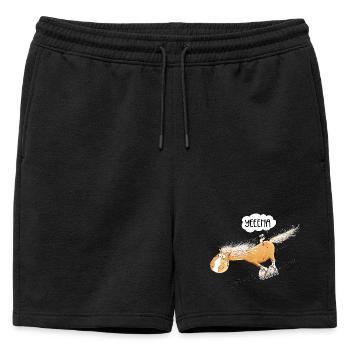 Horse With Roller Skate Rides Funny Horses Saying - Mens' Premium Organic Sweatshorts - black - Front - AI Model Male 178 light (178cm)