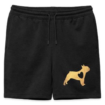 Carlin Or Chien Coeur Carlin Vie Chien Amour Fan Promenade - Short de survêtement homme premium - noir - Devant - AI Model Male 178 light (178cm)