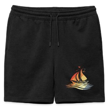 Dessin de voile Look vintage - Short de survêtement homme premium - noir - Devant - AI Model Male 178 light (178cm)