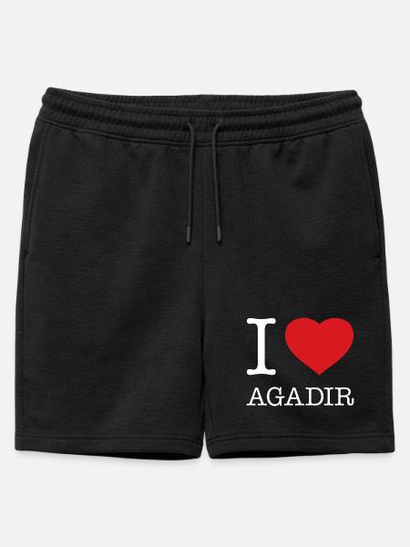 I LOVE AGADIR - Mens' Premium Organic Sweatshorts - black