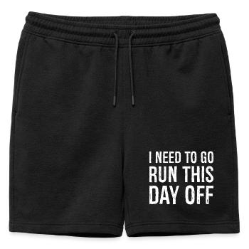 J’ai besoin d’aller courir ce jour de congé - Short de survêtement homme premium - noir - Devant - AI Model Male 178 light (178cm)