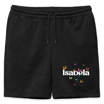 Schöner Mädchenname mit Schmetterlingen ISABELA - Männer Premium Organic Sweatshorts - Schwarz - Vorne - AI Model Male 178 light (178cm)
