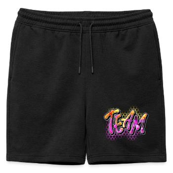Équipe - Short de survêtement homme premium - noir - Devant - AI Model Male 178 light (178cm)