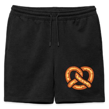 Illustration de dessin animé de bretzel drôle - Short de survêtement homme premium - noir - Devant - AI Model Male 178 light (178cm)