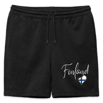 J’adore la Finlande, fabriquée en Finlande - Short de survêtement homme premium - noir - Devant - AI Model Male 178 light (178cm)