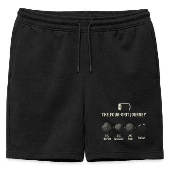 Le voyage des quatre grains : le processus de polissage de la pierre - Short de survêtement homme premium - noir - Devant - AI Model Male 178 light (178cm)