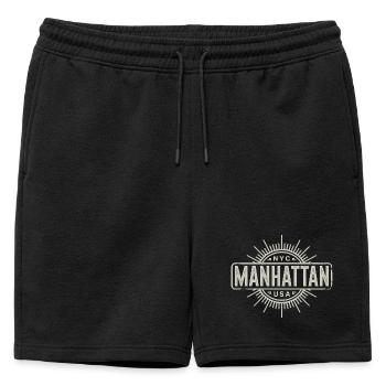 Manhattan - New York Souvenir Design - Short de survêtement homme premium - noir - Devant - AI Model Male 178 light (178cm)