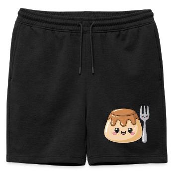 Pudding à la fourchette - Short de survêtement homme premium - noir - Devant - AI Model Male 178 light (178cm)
