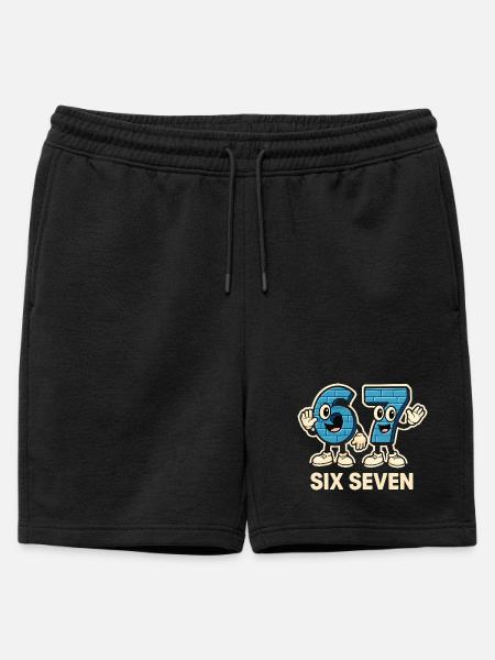 Seks syv memes sjove 6 7 gaveidé - Herre premium økologiske sweatshorts - sort