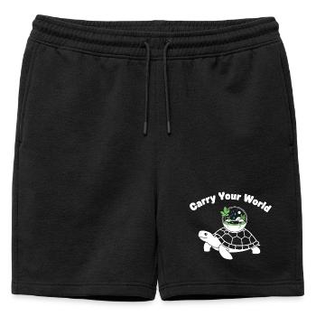 Glass Dome Turtle World in Shell - Mens' Premium Organic Sweatshorts - black - Front - AI Model Male 178 light (178cm)