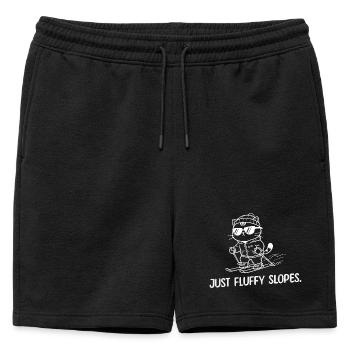 Just Fluffy Slopes - Ski Humor - Mens' Premium Organic Sweatshorts - black - Front - AI Model Male 178 light (178cm)